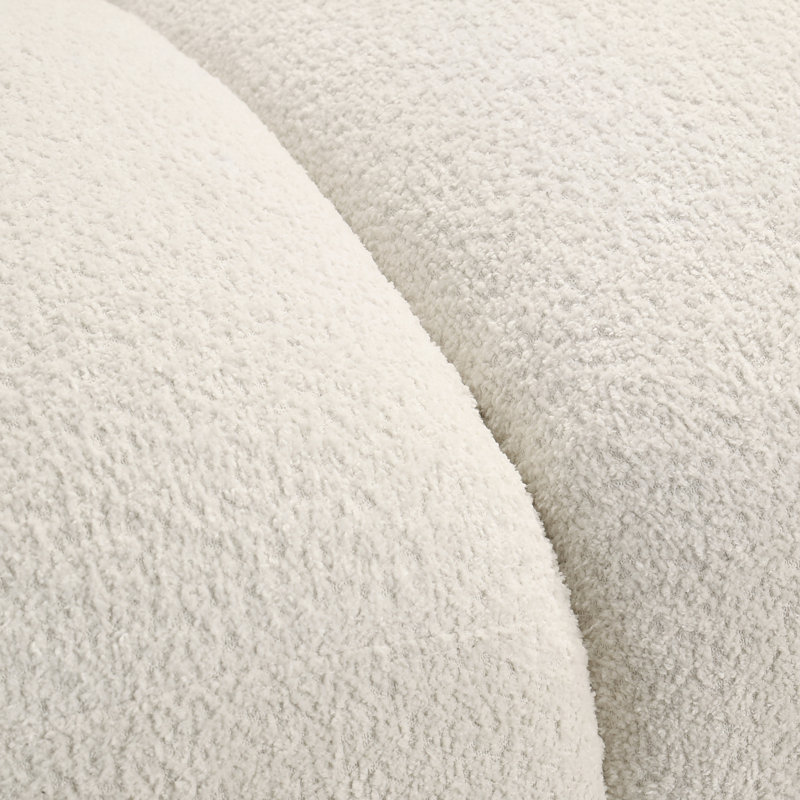 Creger Modern 61 po Causeuse blanche avec accoudoirs arrondis