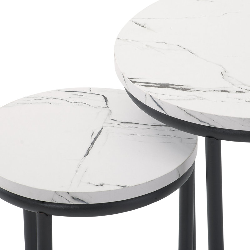Allenhurst Nesting Tables Round End Tables, White