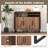 Home Wine Bar Cabinet With 3 Doors And Adjustable Shelves