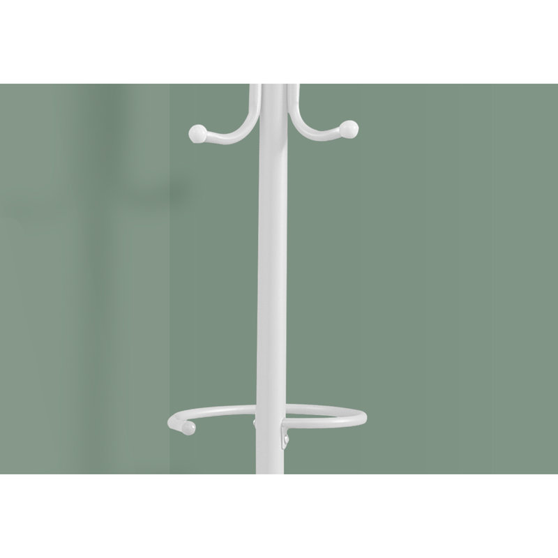 Coat Rack, Hall Tree, Free Standing, Hanging Bar, 6 Hooks, Entryway, 68"H, , Contemporary,, White