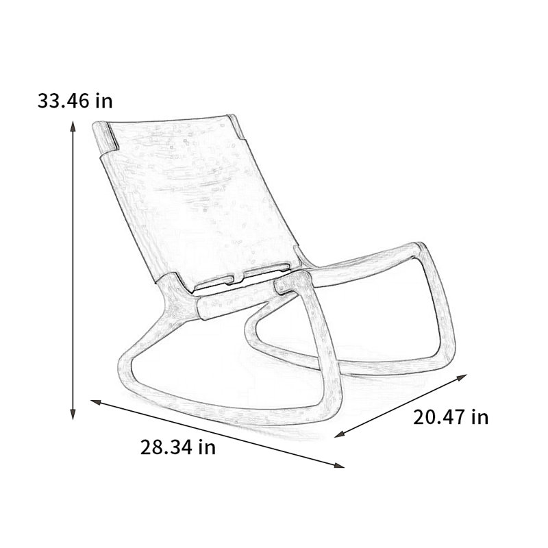 Chaise berçante moderne simple, Brun, Noir