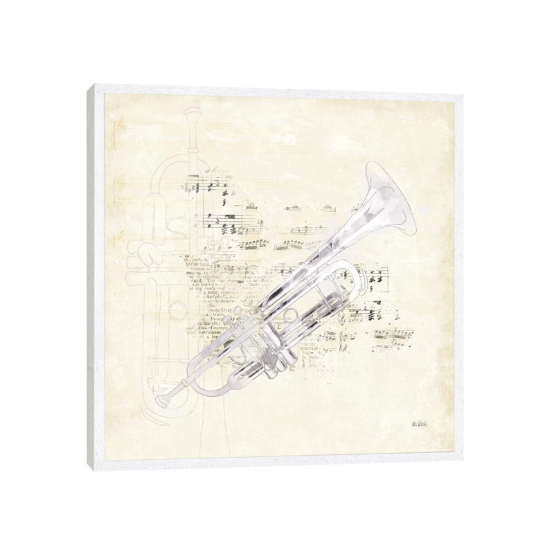 Musical Gift VI by Katie Pertiet - Print on Canvas, White Framed, 45.72cm H x 45.72cm W x 3.81cm D