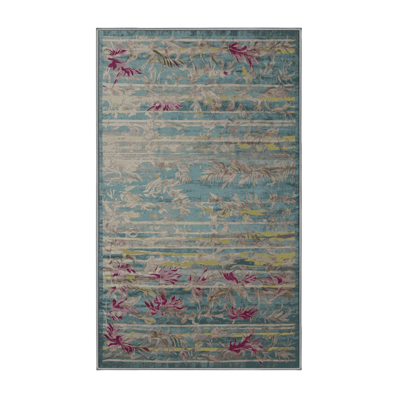 Tapis gris lavable à la machine, Rectangulaire 3 pi x 5 pi
