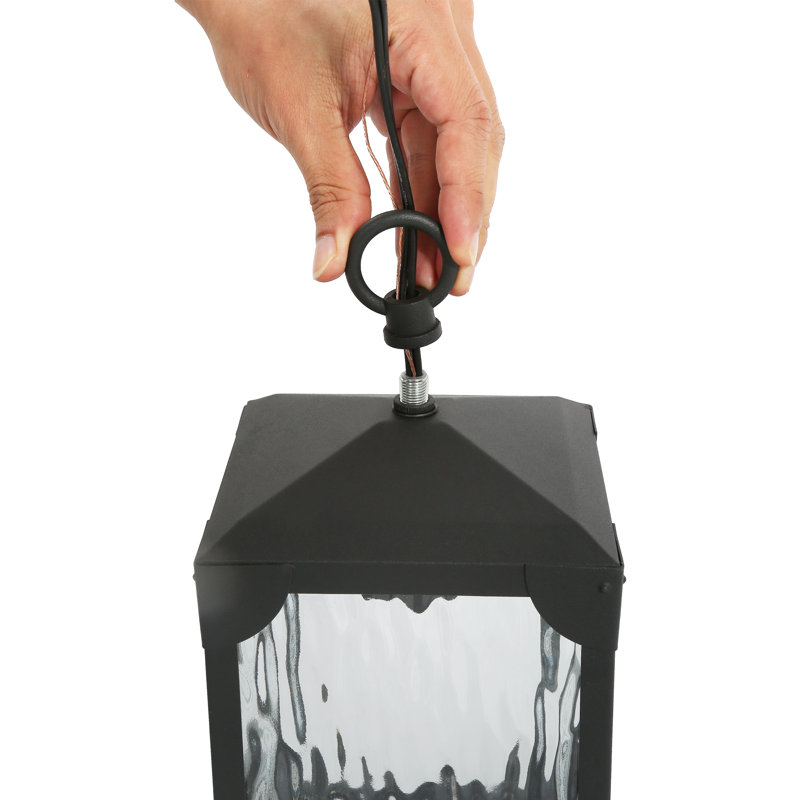 Cosimo 1- Light 10'' H Matte Black Textured Outdoor Hanging Lantern