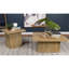 Table basse carrée d'aspect bois de manguier, bois d'ingénierie brun, taille compacte de 35,5 po