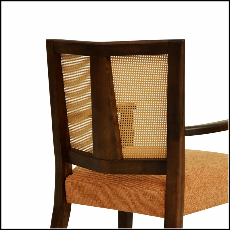 Ensemble de 2 chaises de salle à manger élégantes en rotin avec accoudoirs à dossier, durables et confortables pour les intérieurs modernes