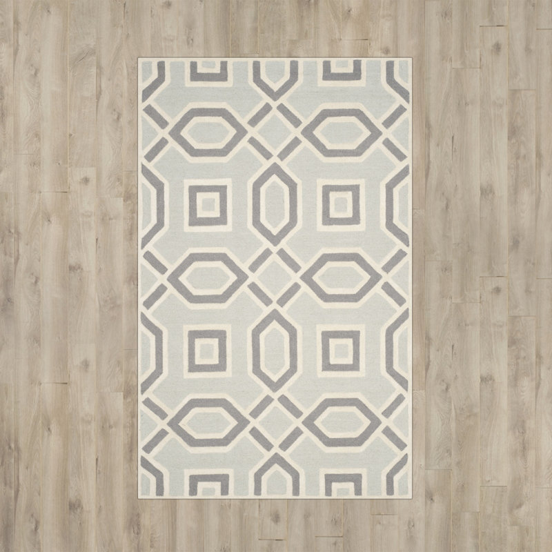 Tapis géométrique en laine touffeté à la main Deedgra, Rectangle 8 pi x 10 pi