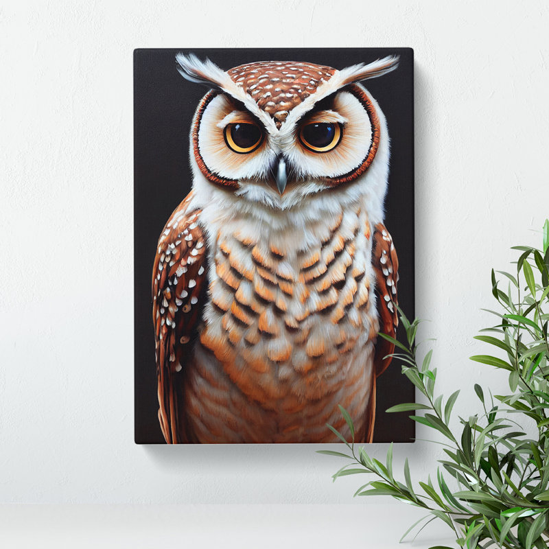 Owl Portrait No.5 - Wrapped Canvas, 50cm H x 35cm W x 3cm D