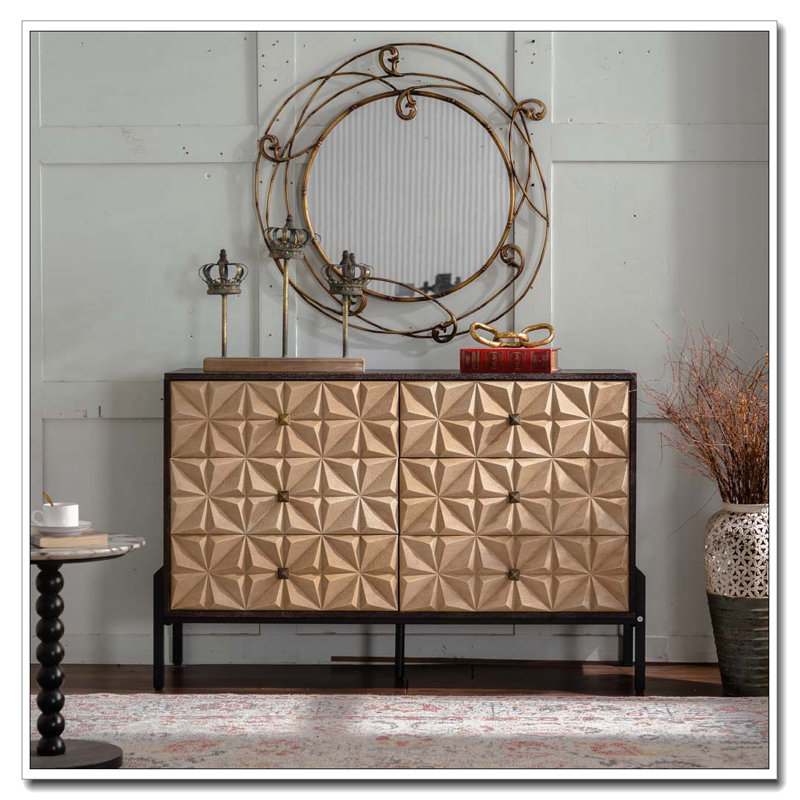 Commode 6 tiroirs en bois massif