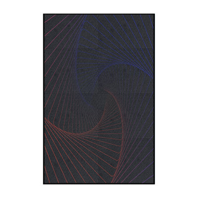 Tapis bleu/blanc à motifs
