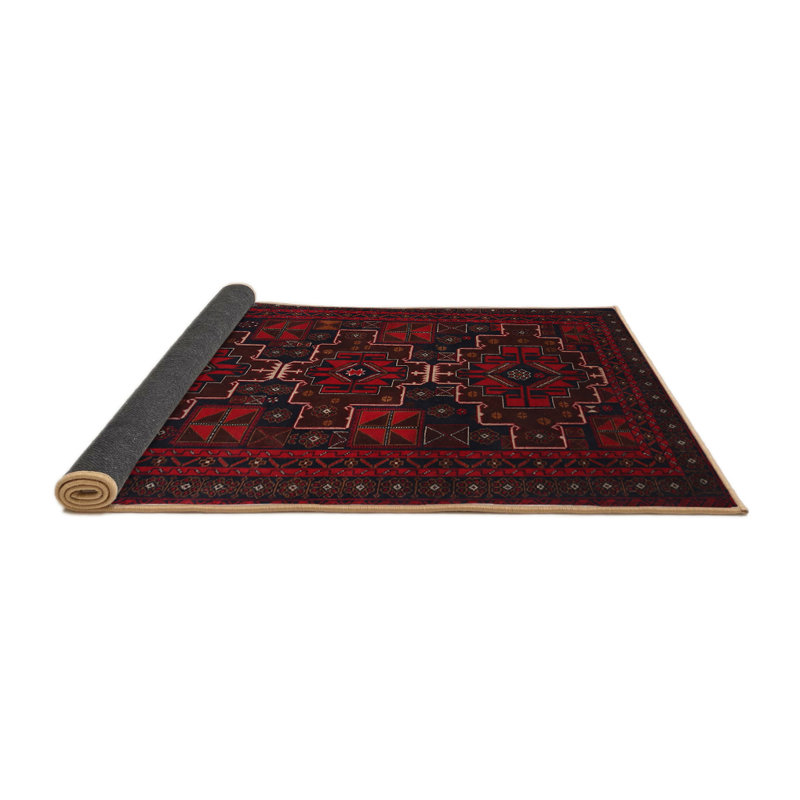 Tapis traditionnel rouge / noir Lamentin, Rond 4 pi