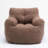 Coffee Tufted Foam Bean Bag Chair, Soft Teddy Plush Fabric Leisure Chair-1289593135