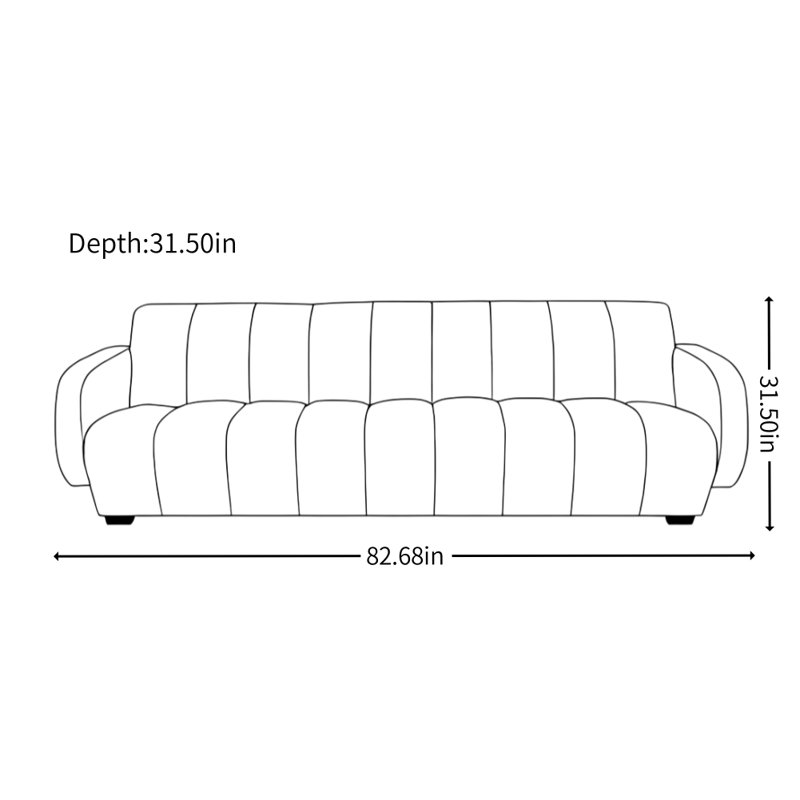 Italian Minimalist Design Sofa, Off-White