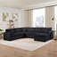 Canapé modulaire surdimensionné en U de 115,3 po avec méridienne et trois coussins décoratifs moelleux pour le salon-637116849
