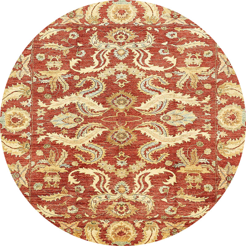 Wool Abstract Indoor Rug, Round 8'