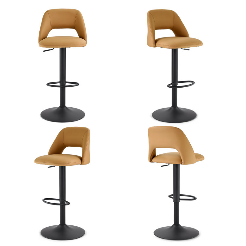 Swivel Yes Bar Stool, Camel / Black