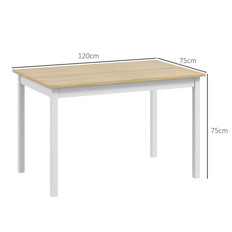 Pimenta Dining Table Farmhouse Kitchen Table w/ Wood Frame for Dining Room