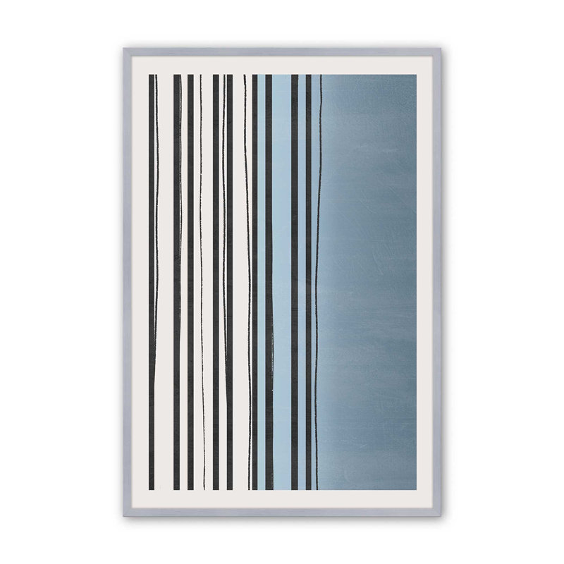 Twilight Stripes v1, Papier avec cadre photo simple en chrome poli, H 15,25 po x l 12,25 po x P 1,25 po