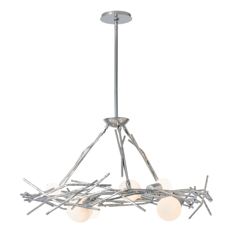 Brindille 6 - Light Sputnik Globe Chandliers, Sterling