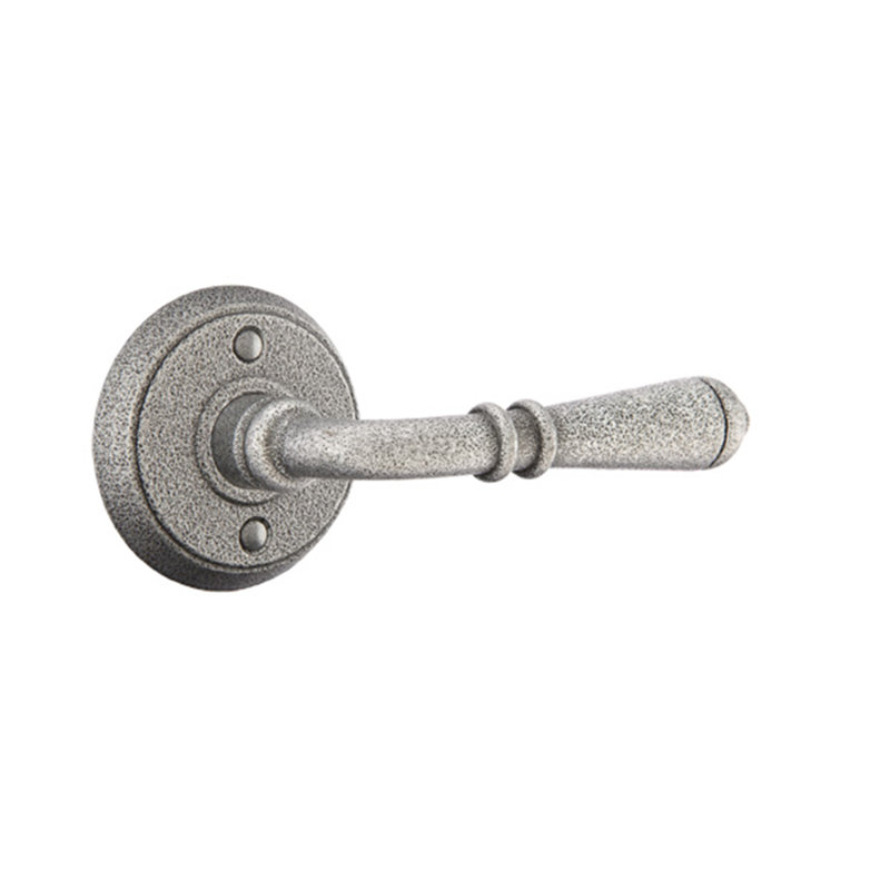Ensemble de levier de passage Emtek avec rosette en acier forgé n ° 2 et levier Lafayette, Gauche, Acier inoxydable