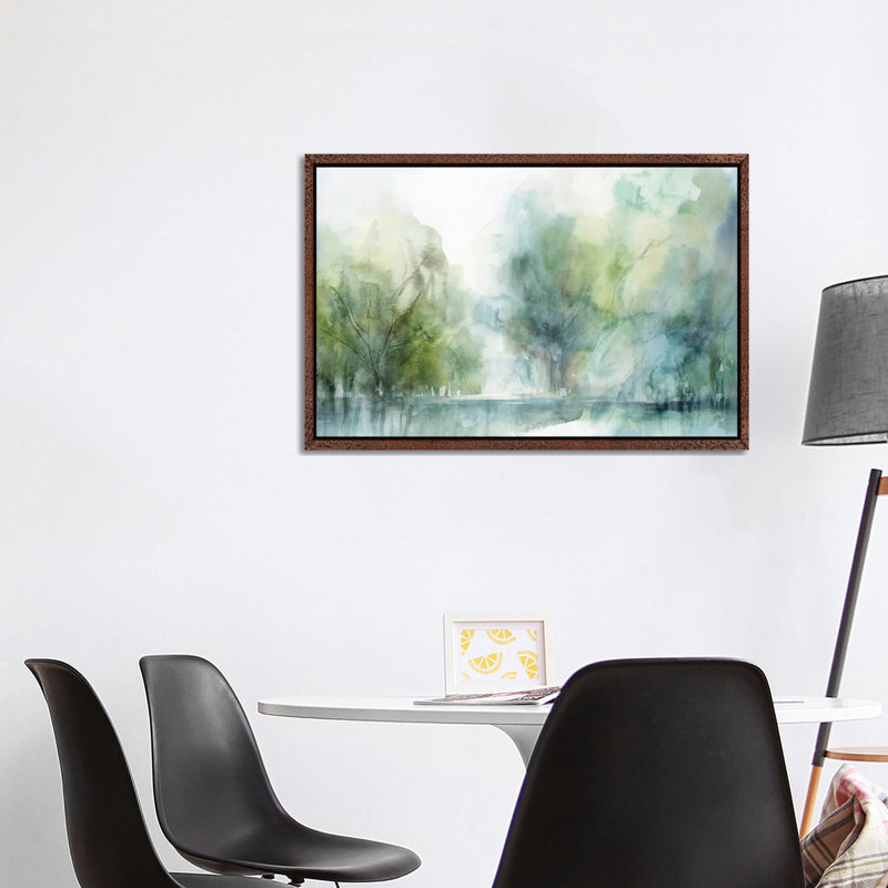 Blue Silence by Isabelle Z - Painting on Canvas, 101.6 cm H x 66.04 cm W, Classic Brown Wood Framed