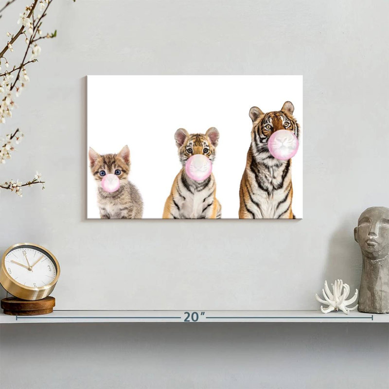 Bubble Gum Tigers sur toile, H 8 po x l 12 po x P 1 po