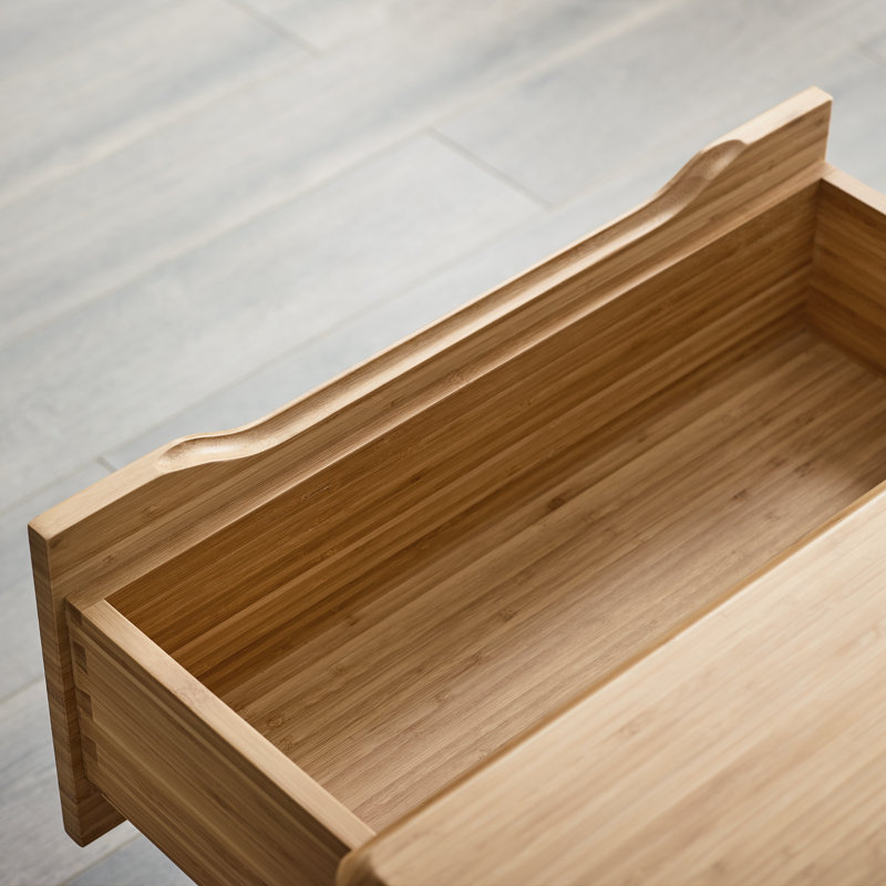 Commode double en bois massif à 6 tiroirs l 64 po Lacey, Caramélisé