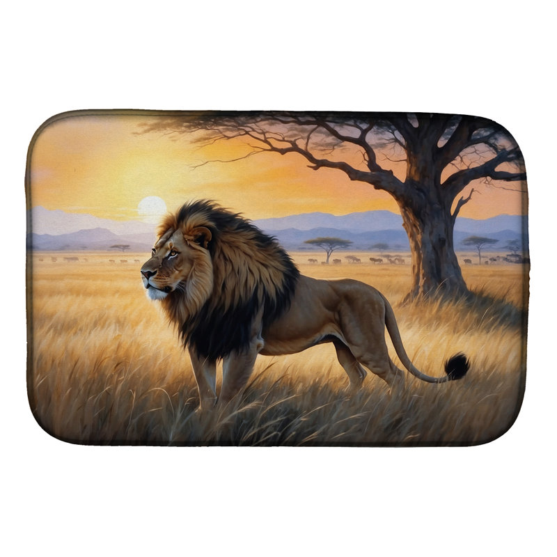 Lions at Dawn Dish Drying Mat
