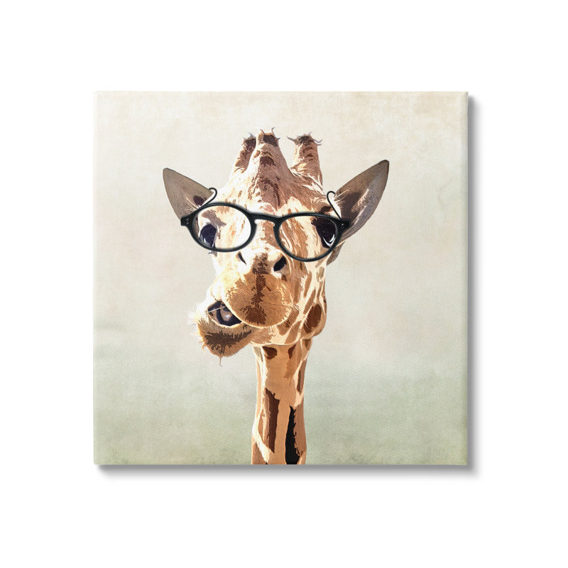 «Drôle de mâcher des verres de girafe sur toile» par Karen Smith, impression, H 36 po x l 36 po x P 1,5 po