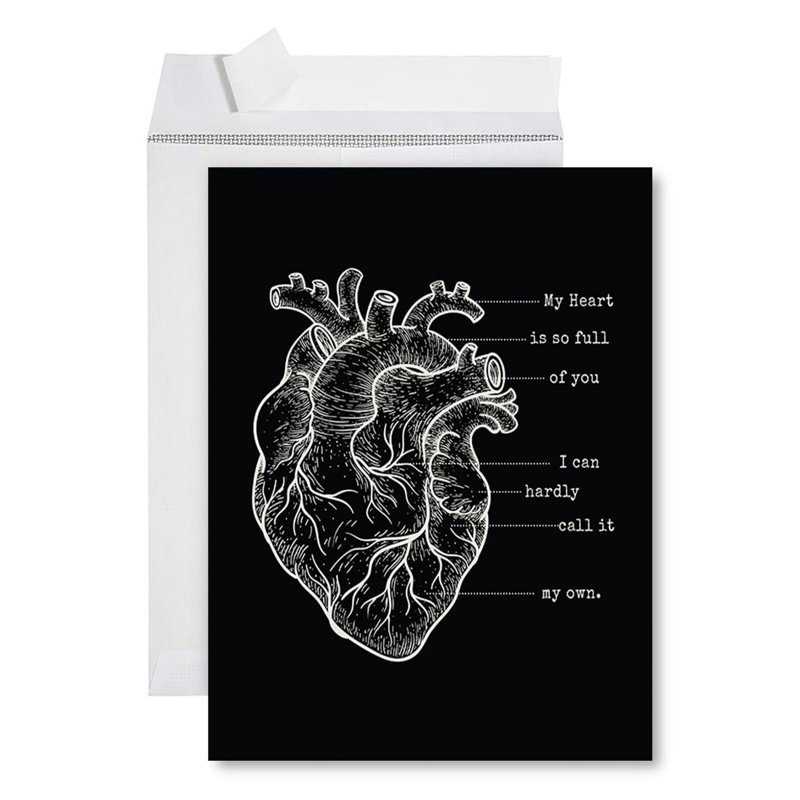 «Koyal Wholesale Goth Giant Valentine Jumbo Card My Heart Is So Full Of You 8,5 po x 11 po