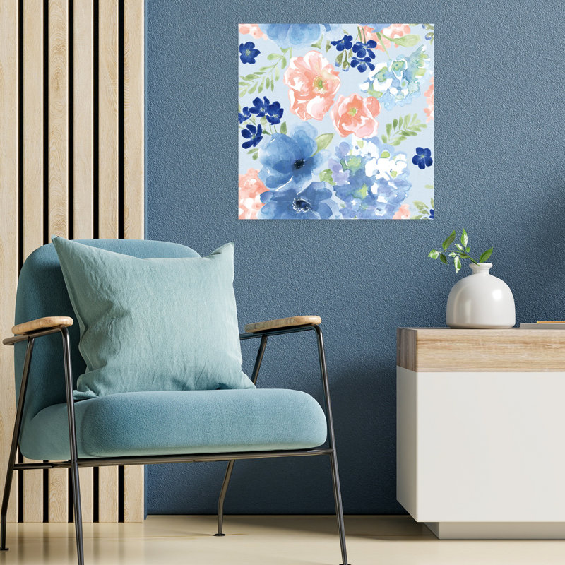 Motif botanique côtier Vb Hydrangea, art côtier, H 18 po x l 18 po