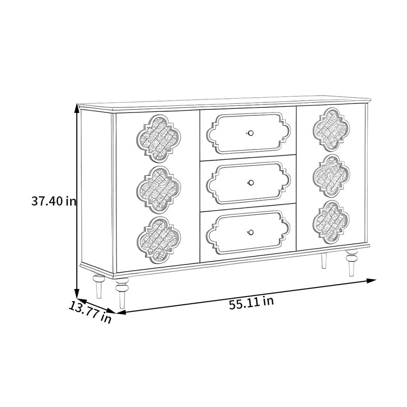 Sandberg, H 37,4 po x l 55,11 po x P 13,77 po, Noir