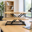 Convertisseur de bureau assis-debout réglable en hauteur (81 cm) pour deux écrans et ordinateur portable, poste de travail avec large plateau de clavier ergonomique, idéal pour les petits espaces, rehausseur de 50 cm.