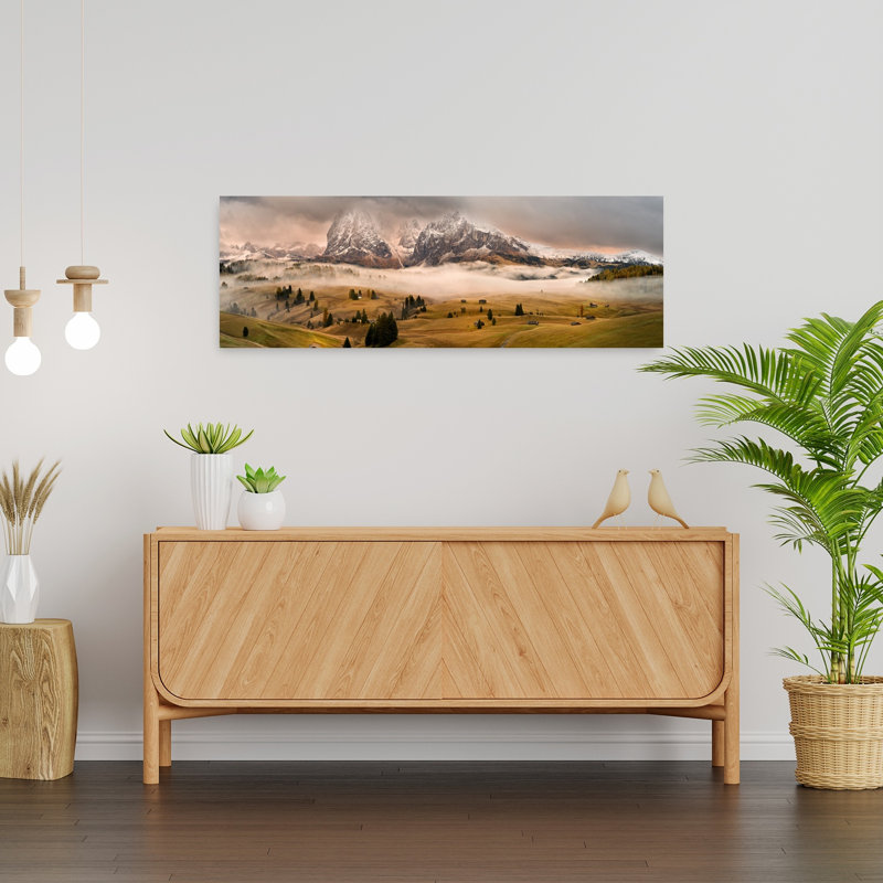 «Misty Mountain Valley», art dramatique paisible d'automne, H 36 po x l 12 po