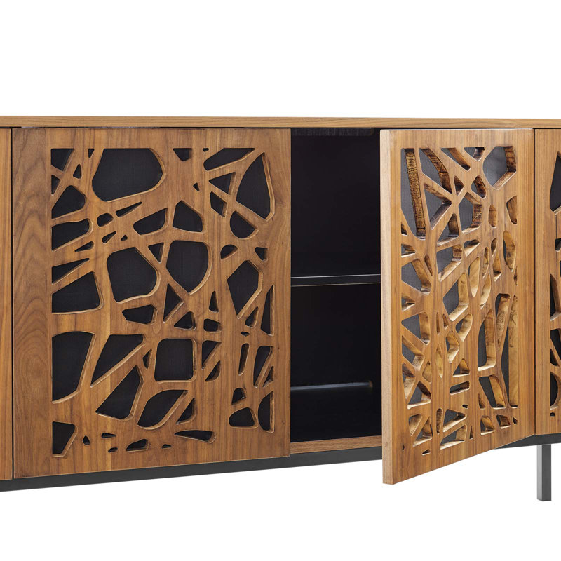 Telluride 73" Walnut and Black Wood TV Stand