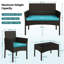 Colour Outdoor All Weather Wicker 4 - Person Seating Group with Cushions-438442146-438442149