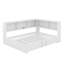 Lit de jour pleine grandeur avec lit gigogne et armoires de rangement, structure de lit d'angle en forme de L en métal avec ports USB-1034636117