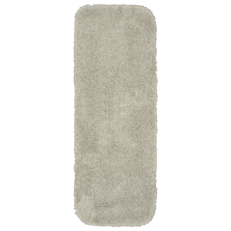 Tapis pour salle de bain en nylon Treye avec envers antidérapant, Tapis de couloir 22 po x 60 po, Taupe