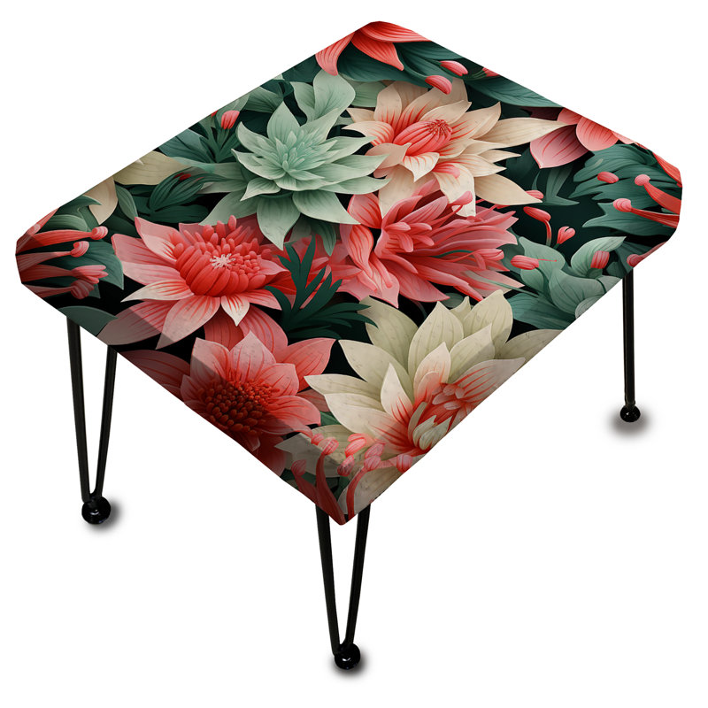 Tropic Coral Tropical Pattern - Tropical Rectangle Ottoman