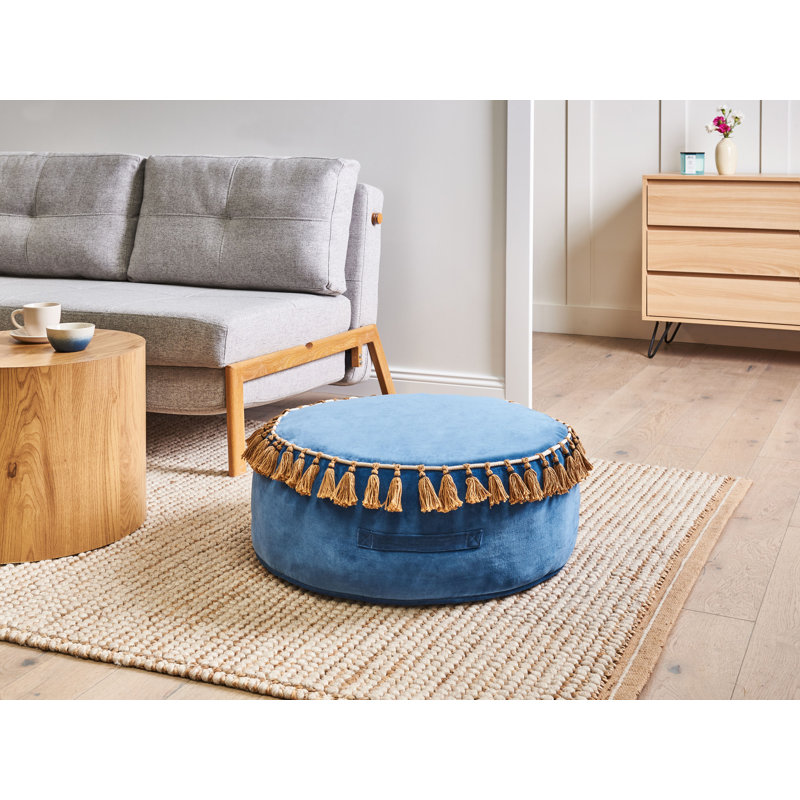 60cm Wide Round Solid Colour Pouffe Ottoman