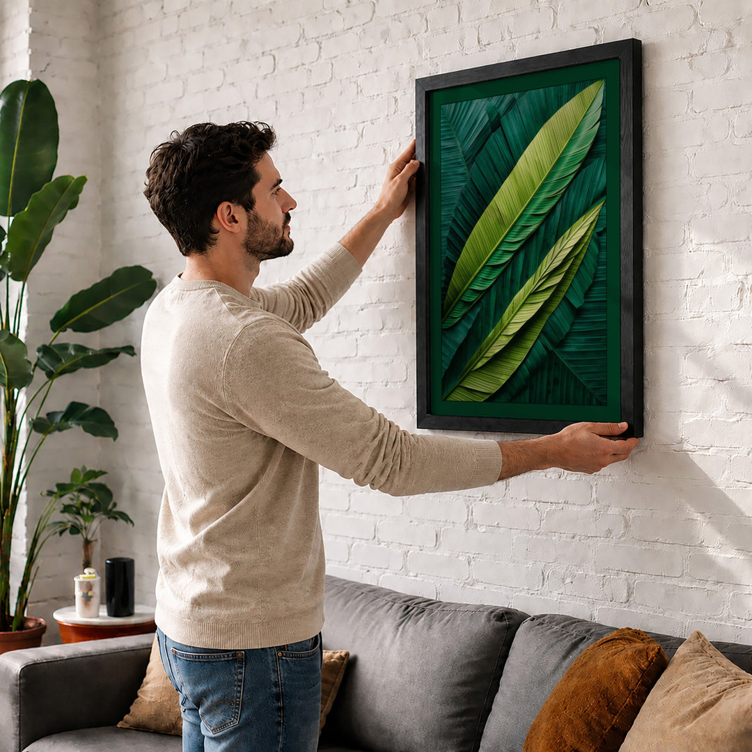 Tropical Leaves Botanical - Framed Print