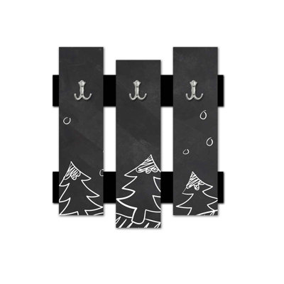 MDF Wall 3 - Hook Wall Mounted Coat Rack