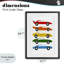 «Colorful Midcentury Cars», reproduction encadrée sous verre, conception de Tom Quartermaine-1966684423-1966684417