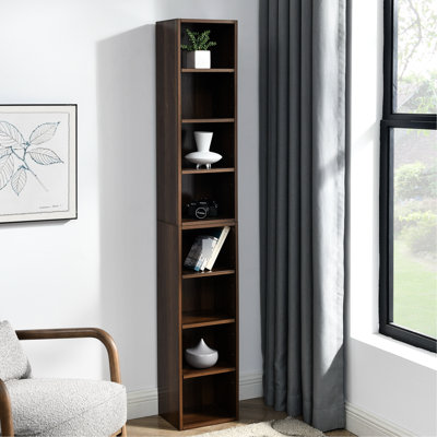 Support à 8 tablettes ajustables, double bibliothèque multifonctionnelle pour la présentation de bureau à domicile et conception de construction