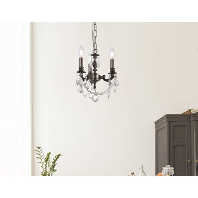 Lustre classique / traditionnel à 3 lumières de style bougie Downes