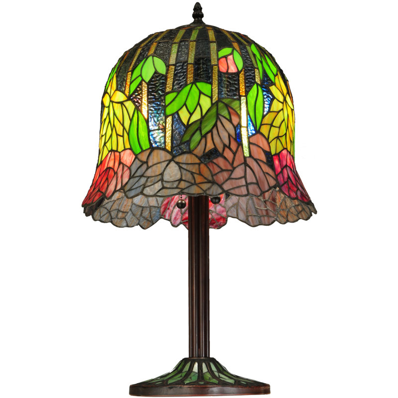 23"H Tiffany Honey Locust Base Table Lamp