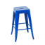Tabourets de bar en métal sans dossier de 2 po, bleu, 24 po de hauteur, non empilables, détachables, assemblables, pour îlot de cuisine, bar, salle à manger, tabourets bleus à capacité de charge élevée, 2, espace, eau