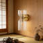 Ensemble d'appliques murales 2 lumières avec ampoules DEL - Luminaire moderne en verre transparent et finition laiton pour la chambre à coucher, la salle de bain et le couloir