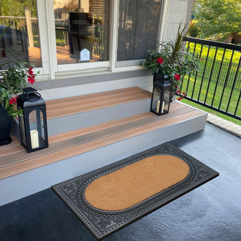 Donterius Natural Coir and Rubber Door Mat, Thick Durable Doormats for Indoor/Outdoor Entrance, 24 x 39