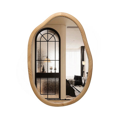 Irregular Wall Mirror Decorative, Asymmetrical Mirror for Wall Decor, Wavy Accent Mirrors for Living Room Bathroom Bedroom Entryway, Abstract Irregular Shape Curvy Mirror, 32"x22"